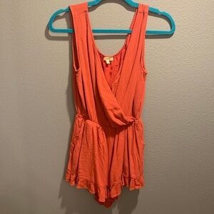 Kori Vibrant Orange Wrap Romper